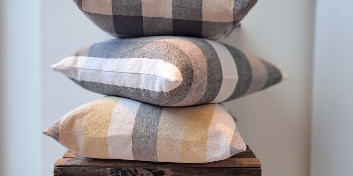 Cojines de Algodón con cuadrados y rayas: Estilo, Comodidad y Versatilidad