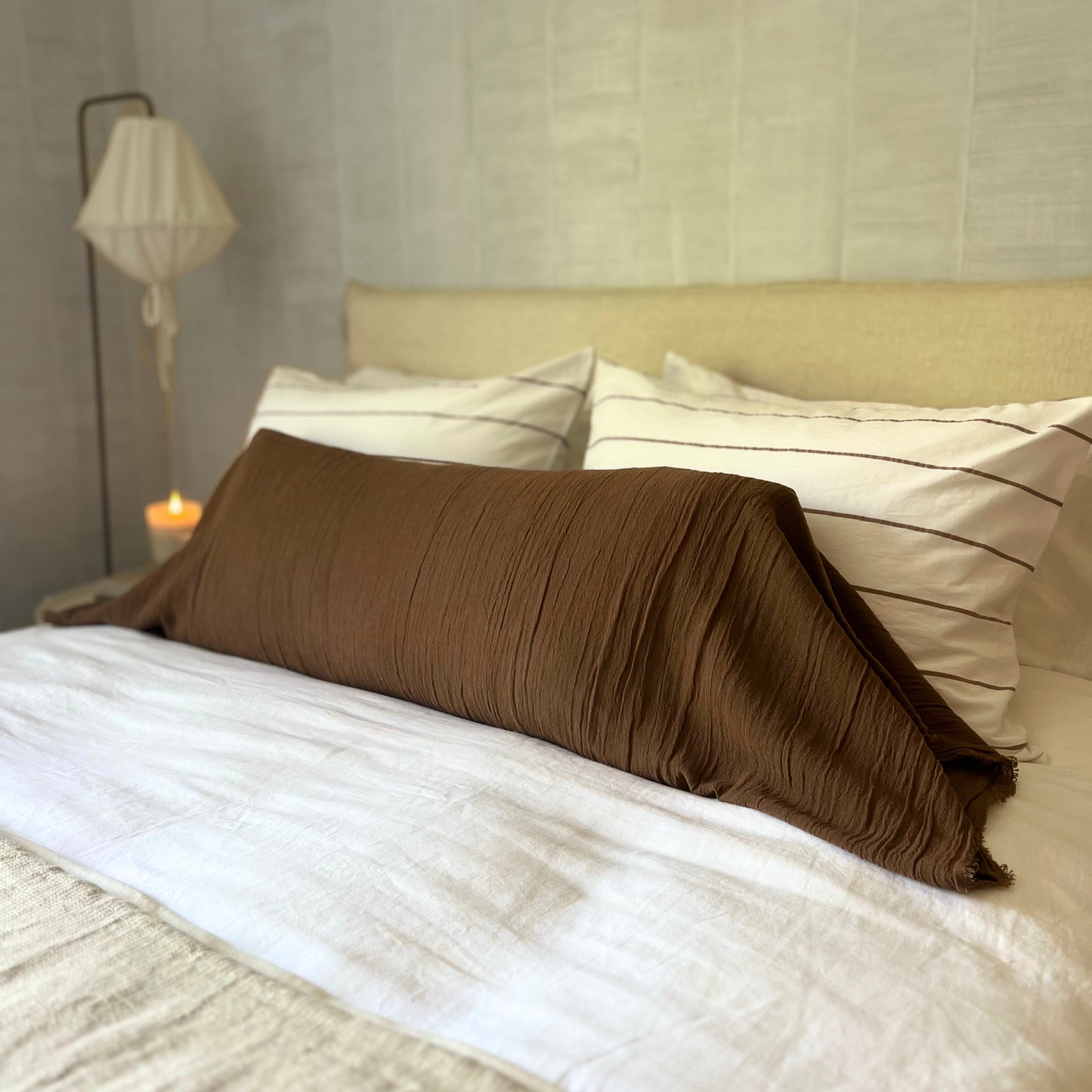 Funda Cojín Gasa Chocolate