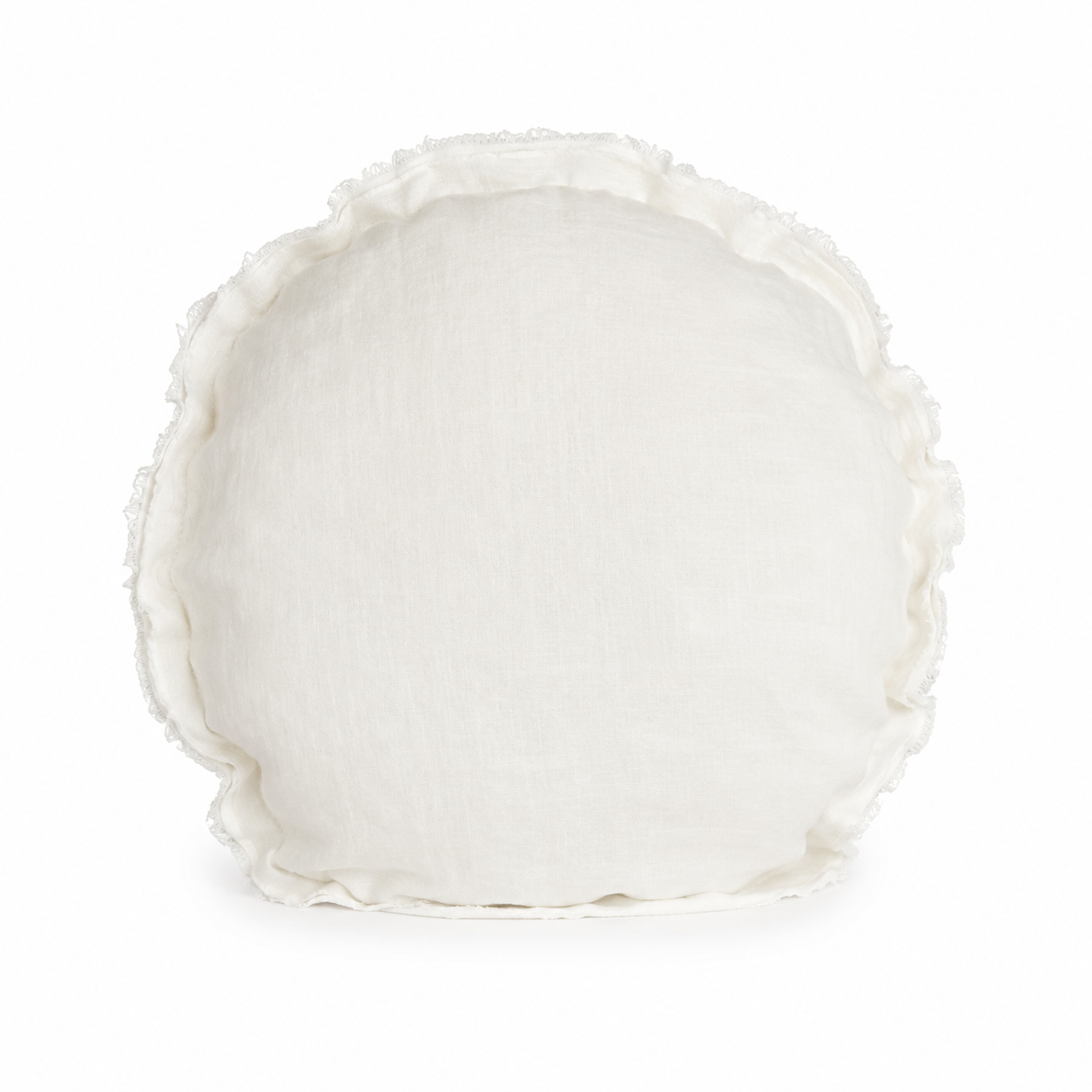 Funda Cojín Lino Maia Round Off White