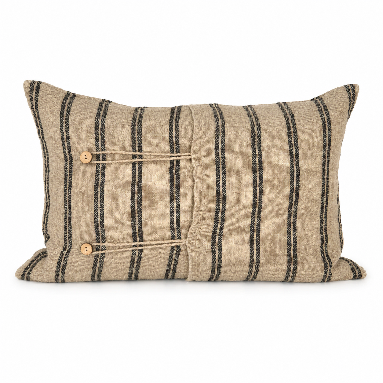 Funda Cojín Stone Black Stripe Botones