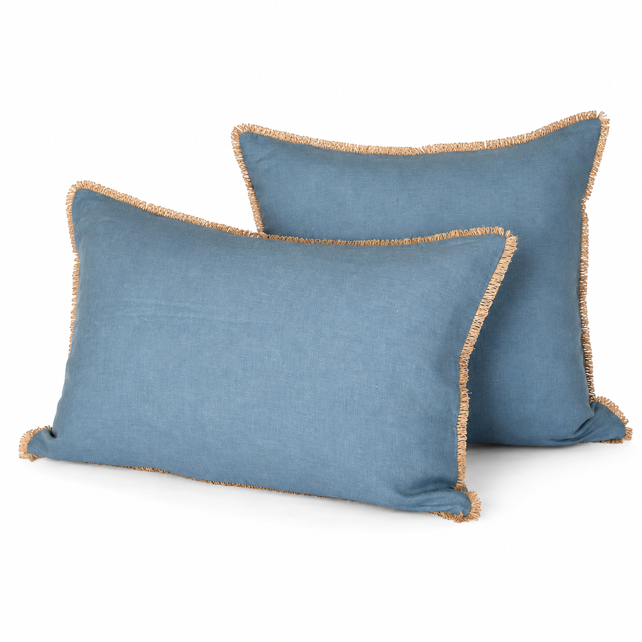 Funda Cojín Lino Paquete de Vela con Ondas de Sisal