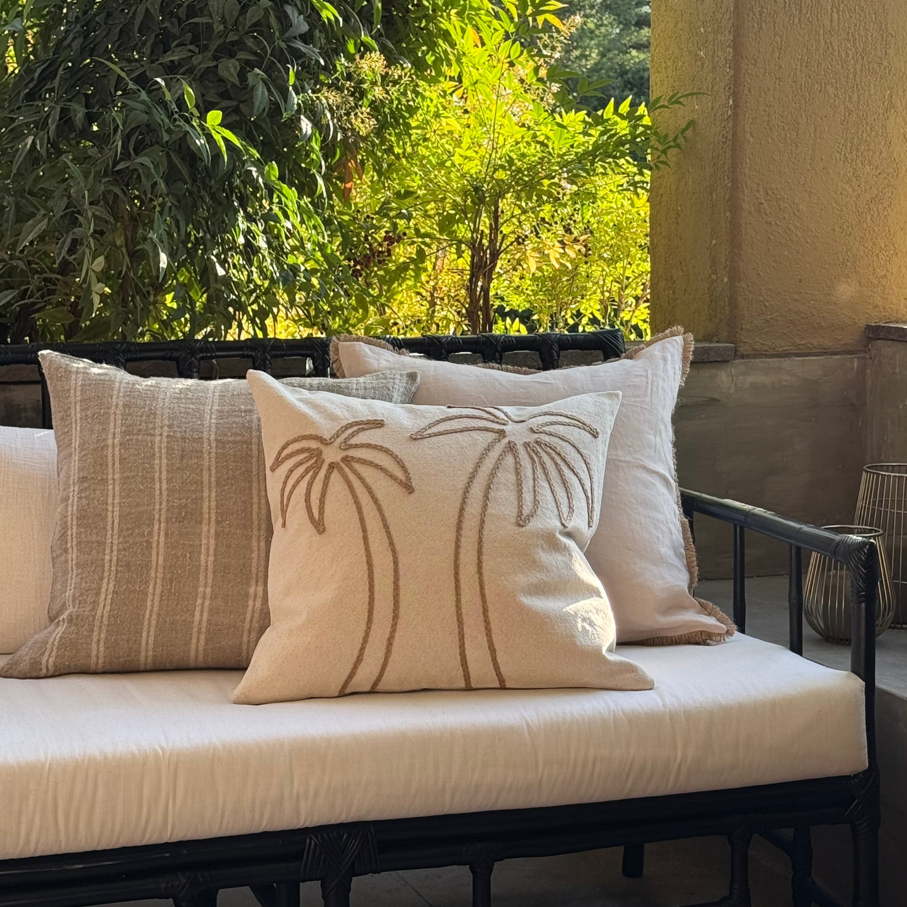 Funda Cojín Palmeras Sisal