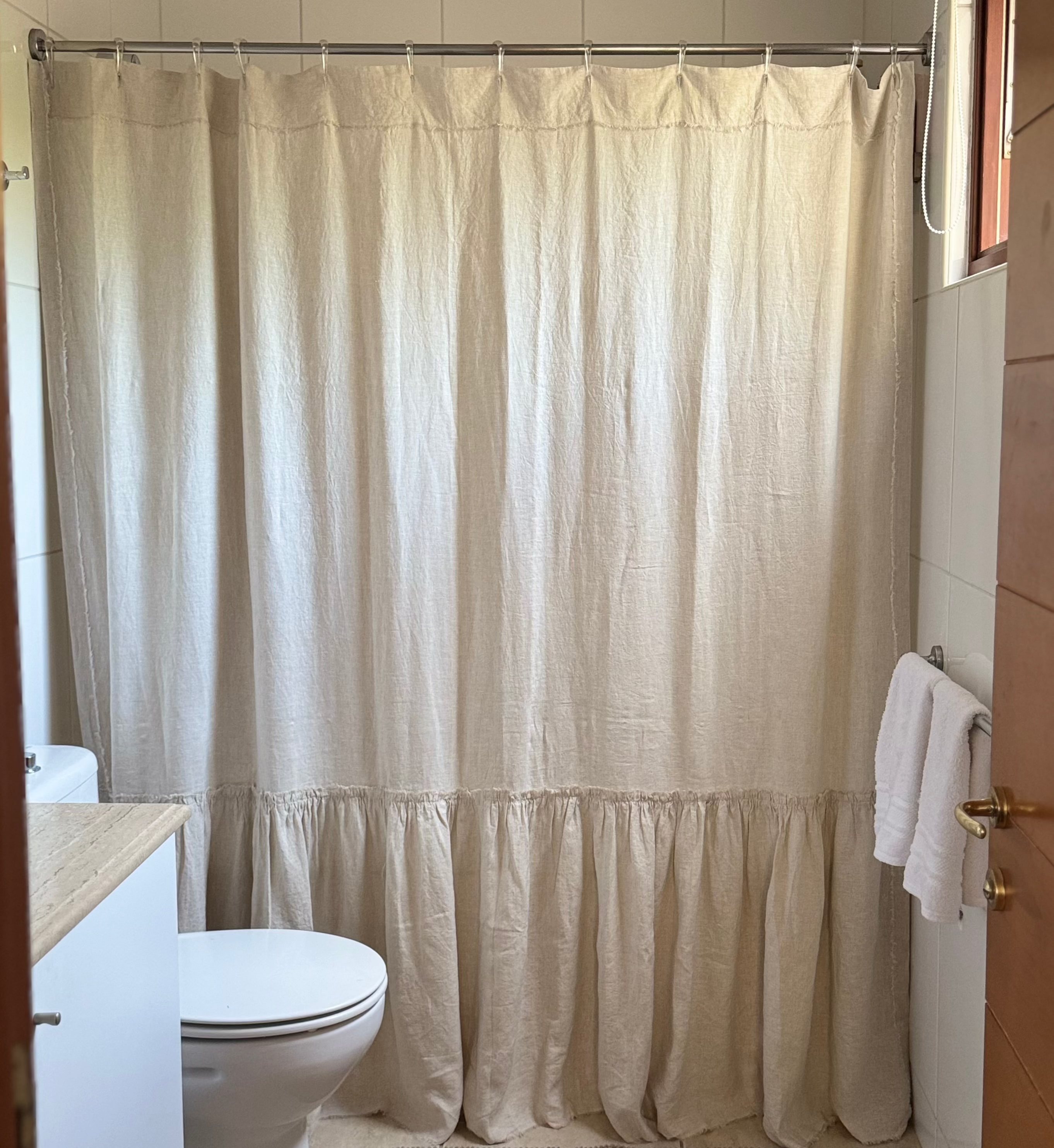 CORTINA DE BAÑO LINO VUELOS Natural