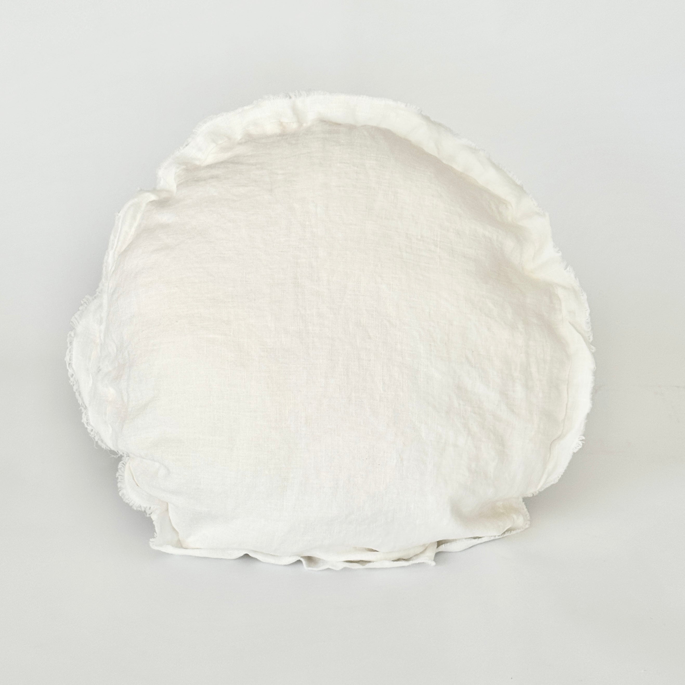 Funda Cojín Lino Maia Round Off White