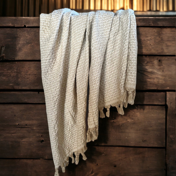 Manta Polo Blanca - Manta de Lino - Manta de algodón