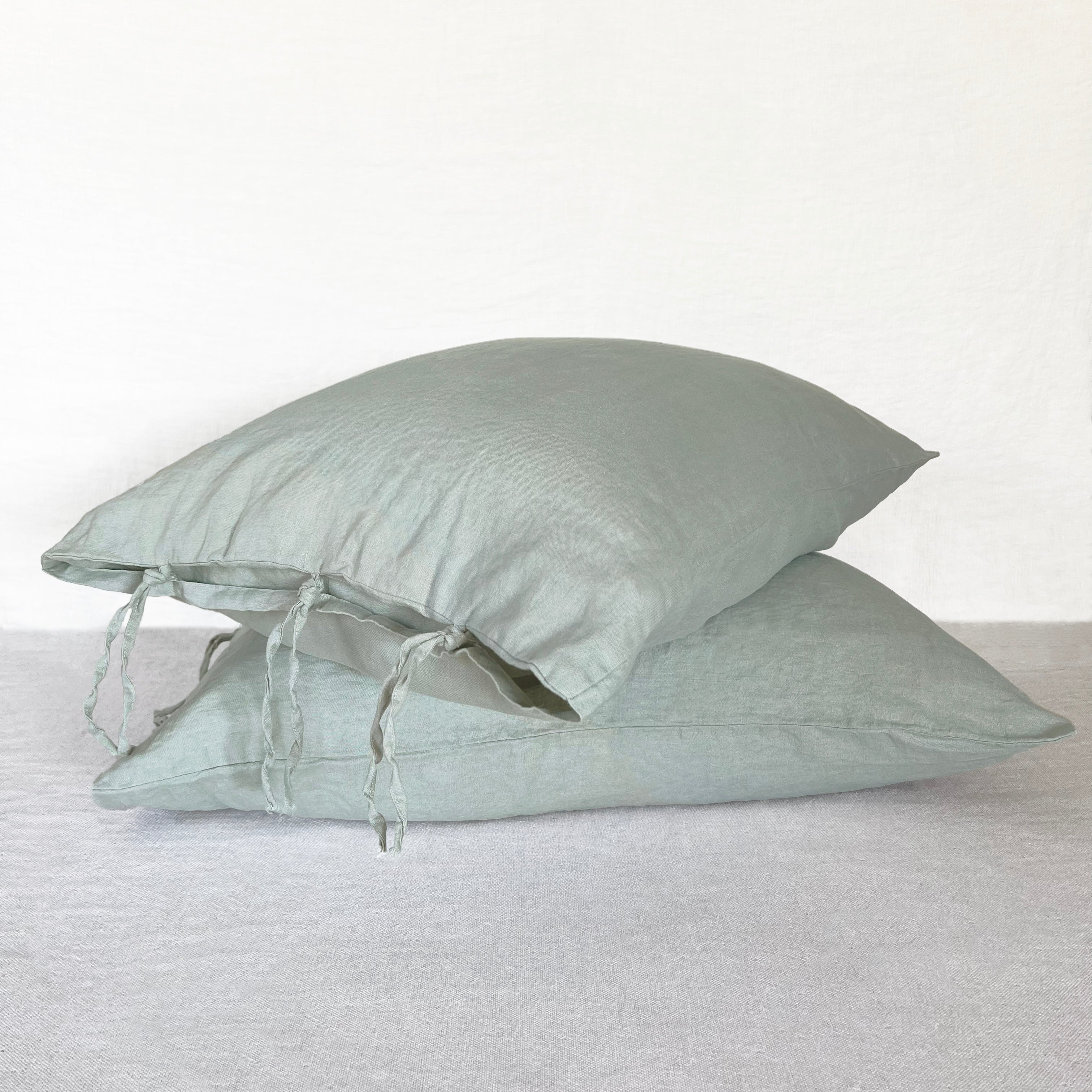 Funda Almohada Lino Lilah - Verde Agua