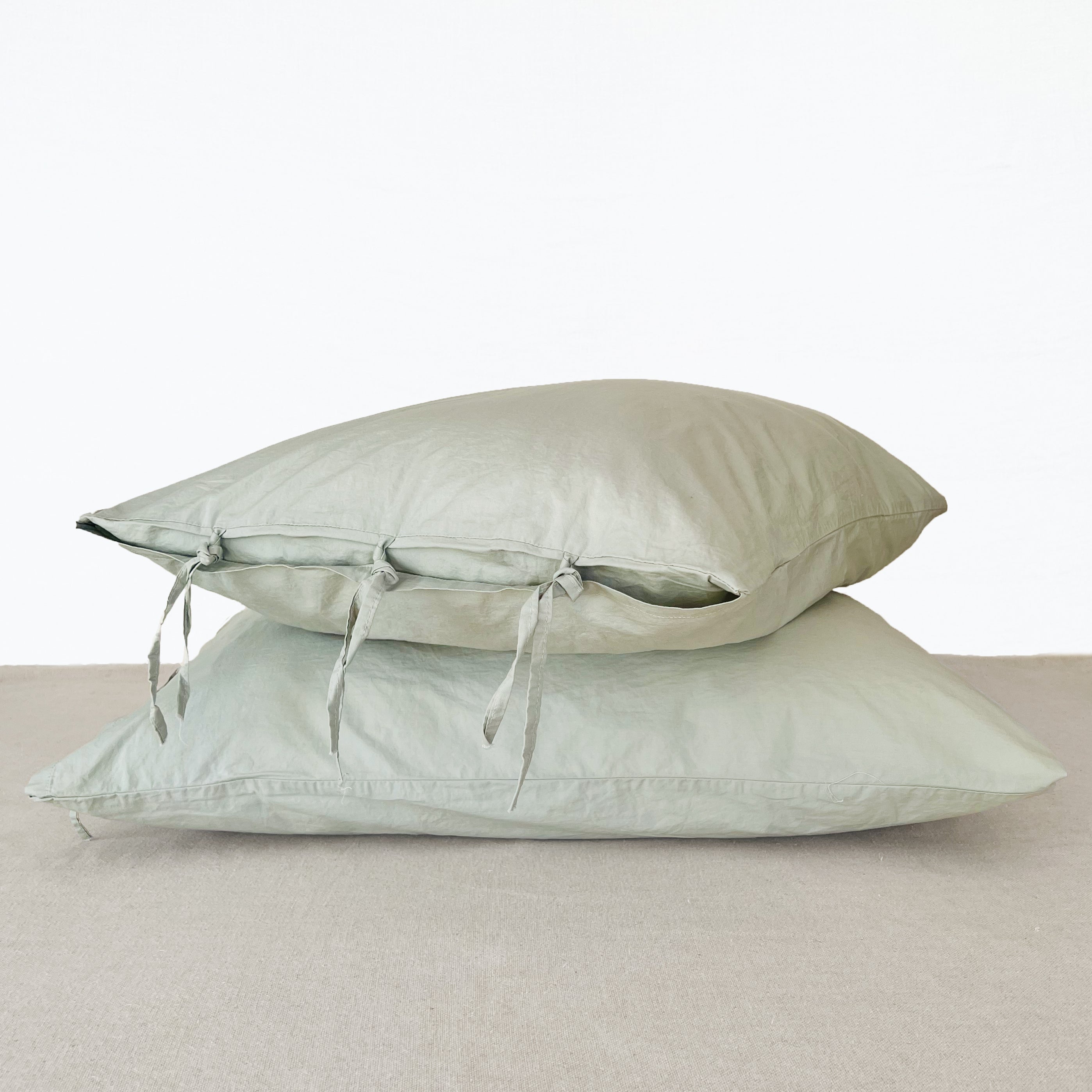 Funda Almohada Algodón Lilah - Verde Agua