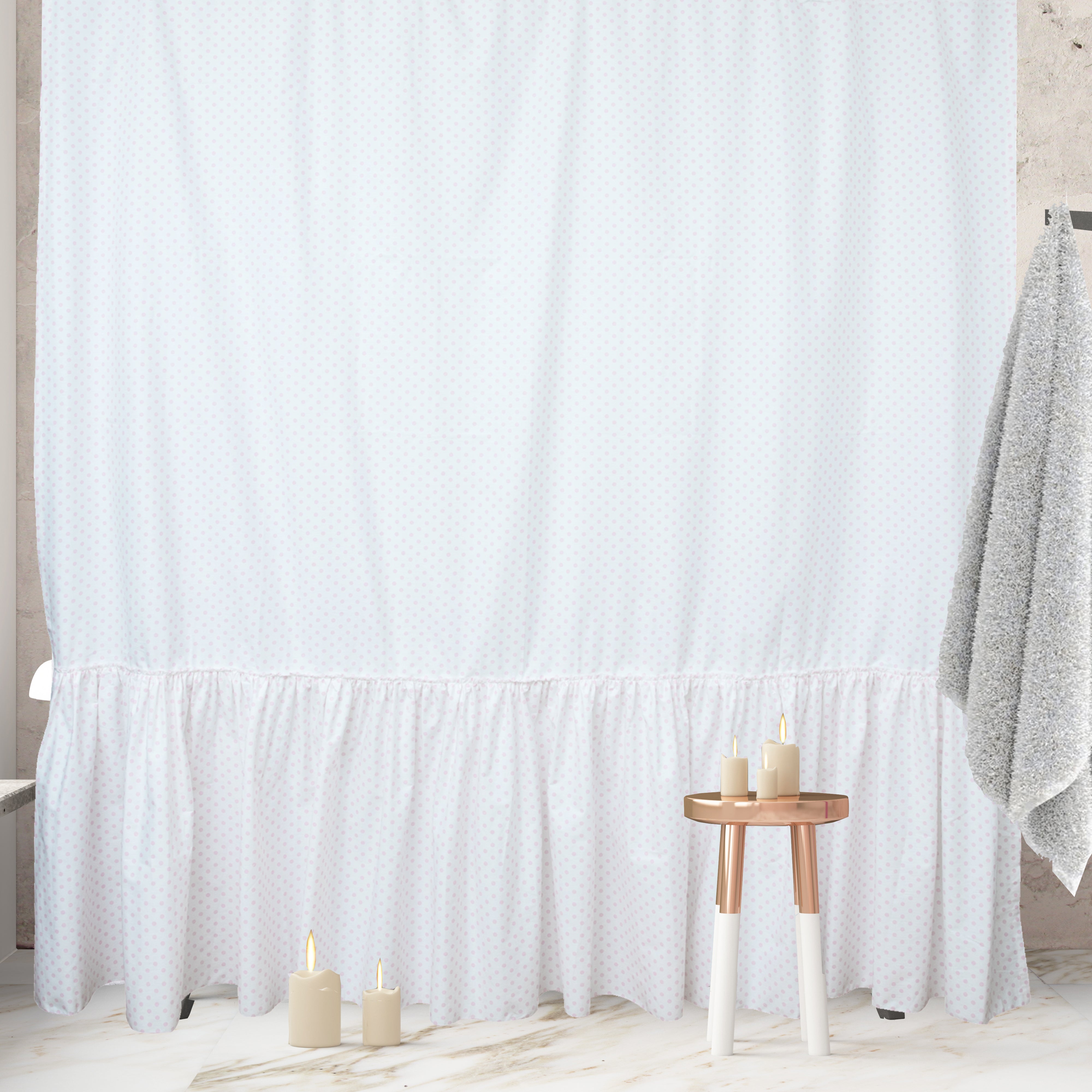 CORTINA DE BAÑO LUNARES ROSADOS