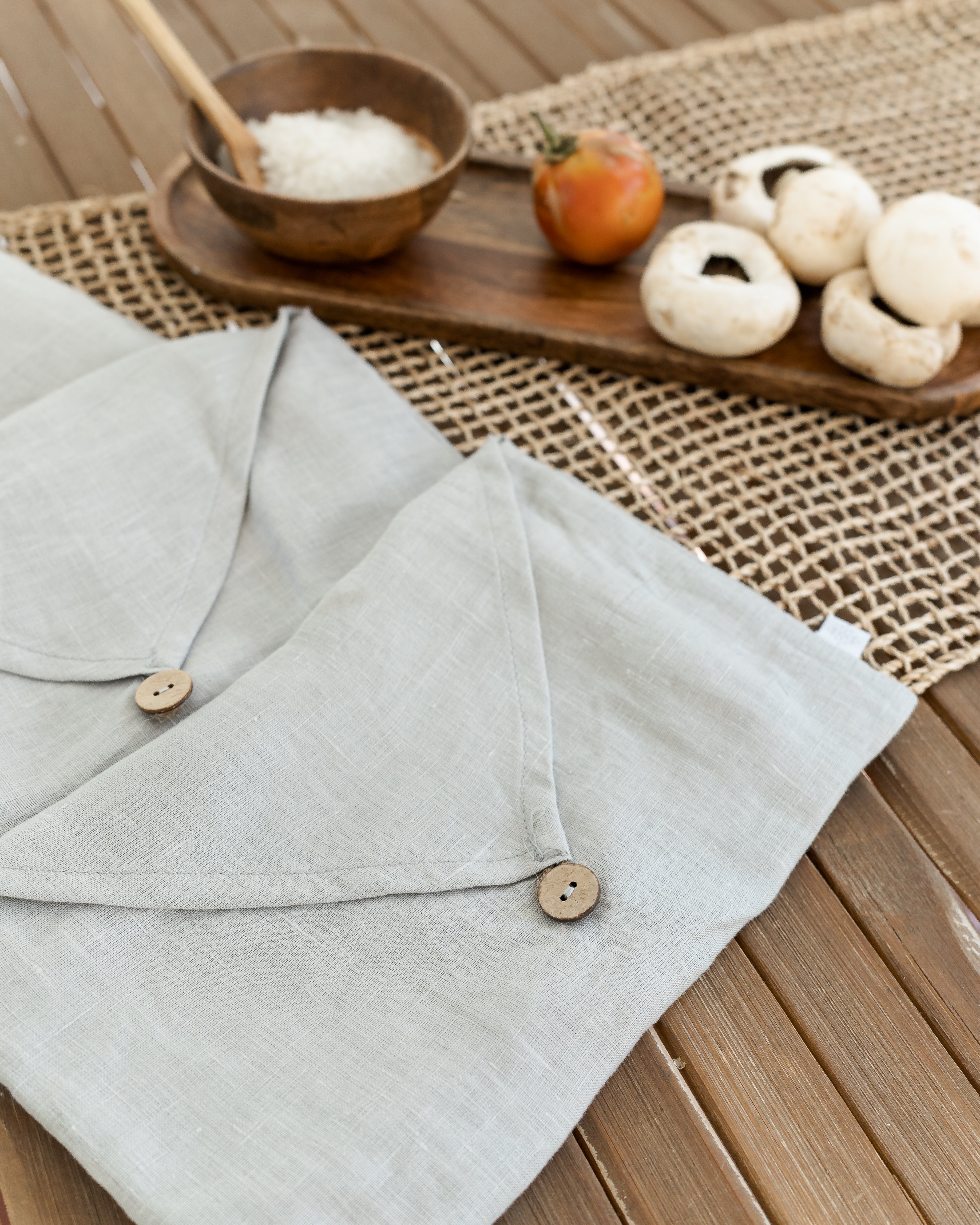 Toalla de Lino Gris Perla