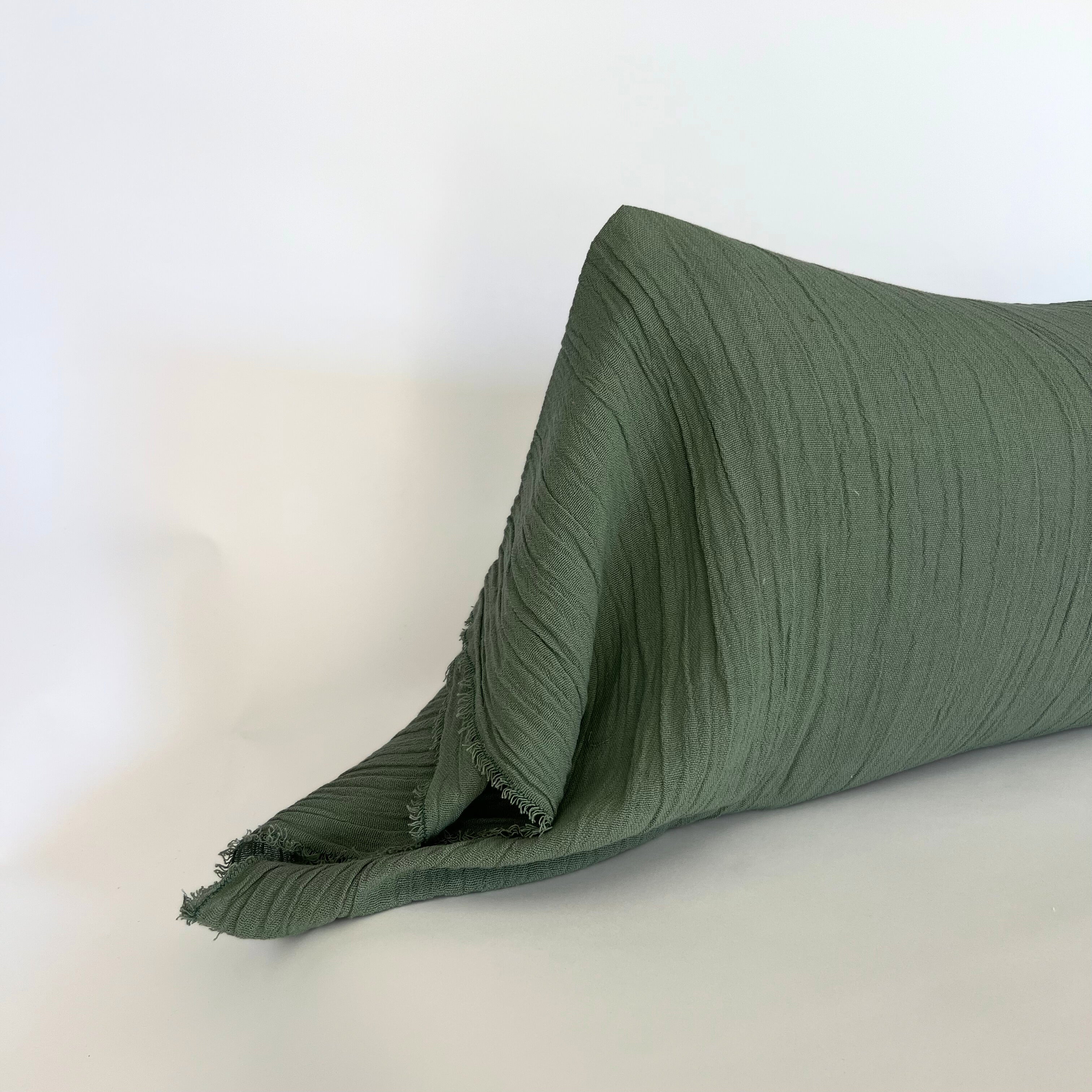 Funda Cojín Gasa Verde Esmeralda