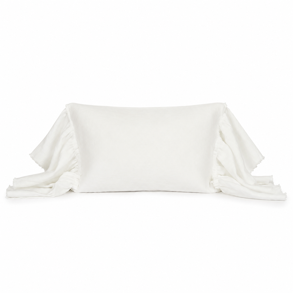 Funda Cojín Lino Vuelos Large Blanco