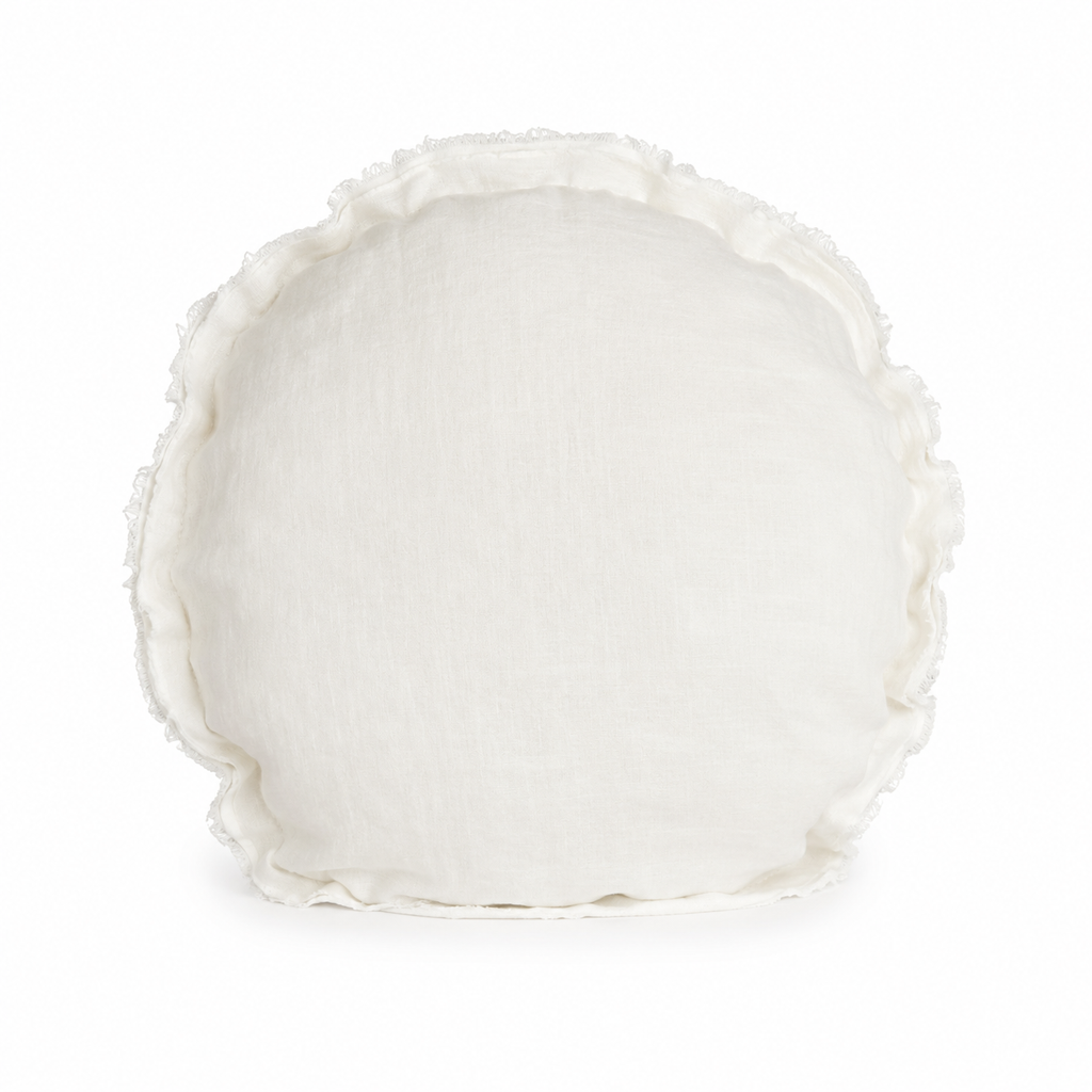 Funda Cojín Lino Maia Round Off White
