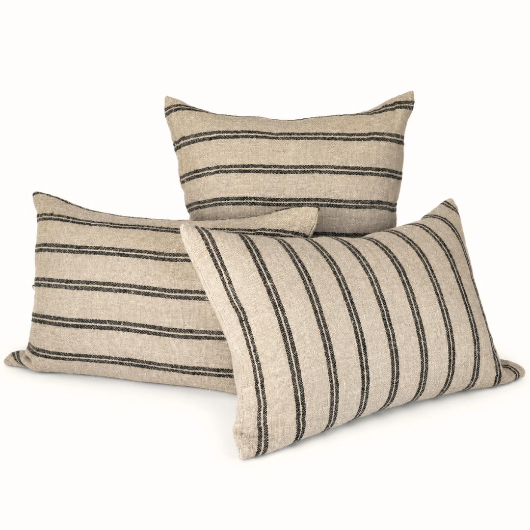 Funda Cojín Stone Black Stripe