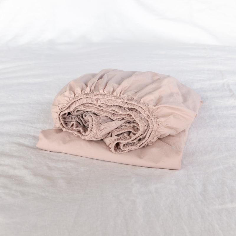 Sábana Bajera Algodón Ava - Rosa Palo