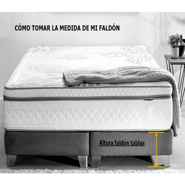 FALDON TABLAS ALGODÓN BLANCO